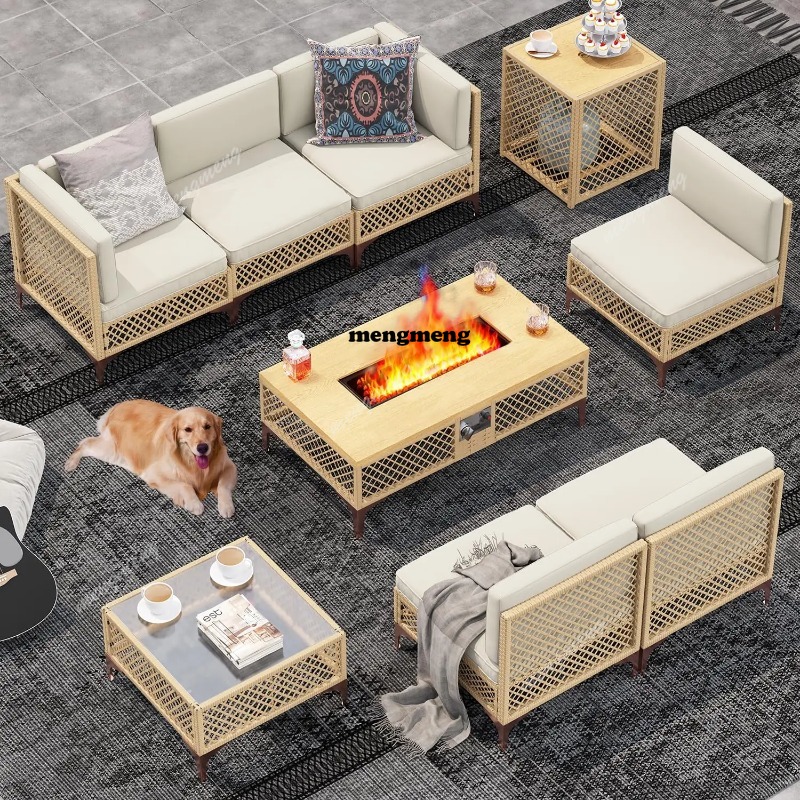 9-Piece Outdoor Patio Furnitur - Outdoor Furniture With Fire Pit Table ulasan dan harga