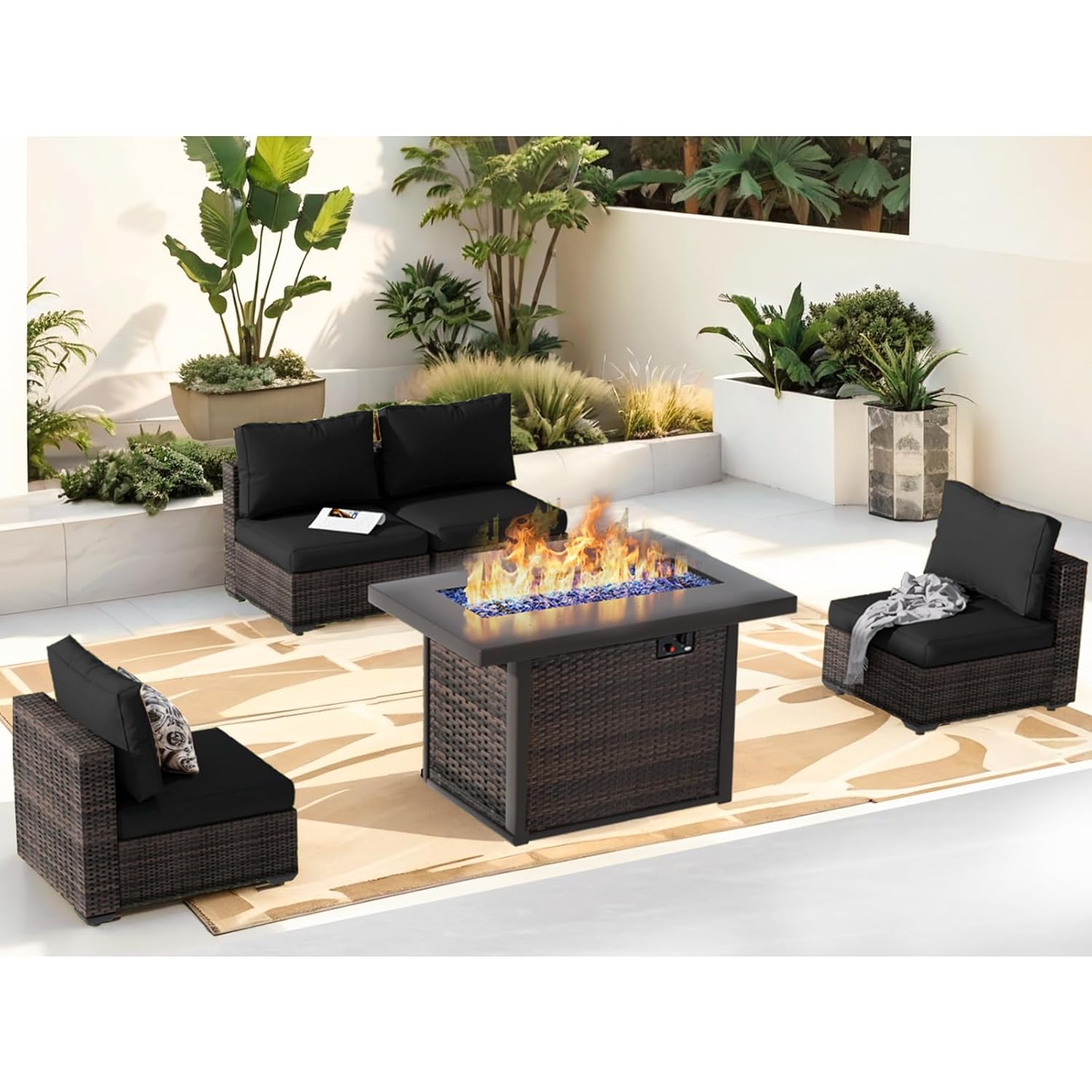 Outdoor Sectional Furniture, 5 - Outdoor Furniture With Fire Pit Table ulasan dan harga