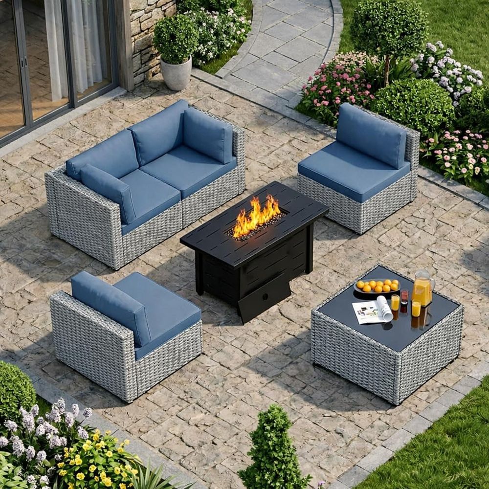 5-Piece Outdoor Patio Furnitur - Outdoor Furniture With Fire Pit Table ulasan dan harga