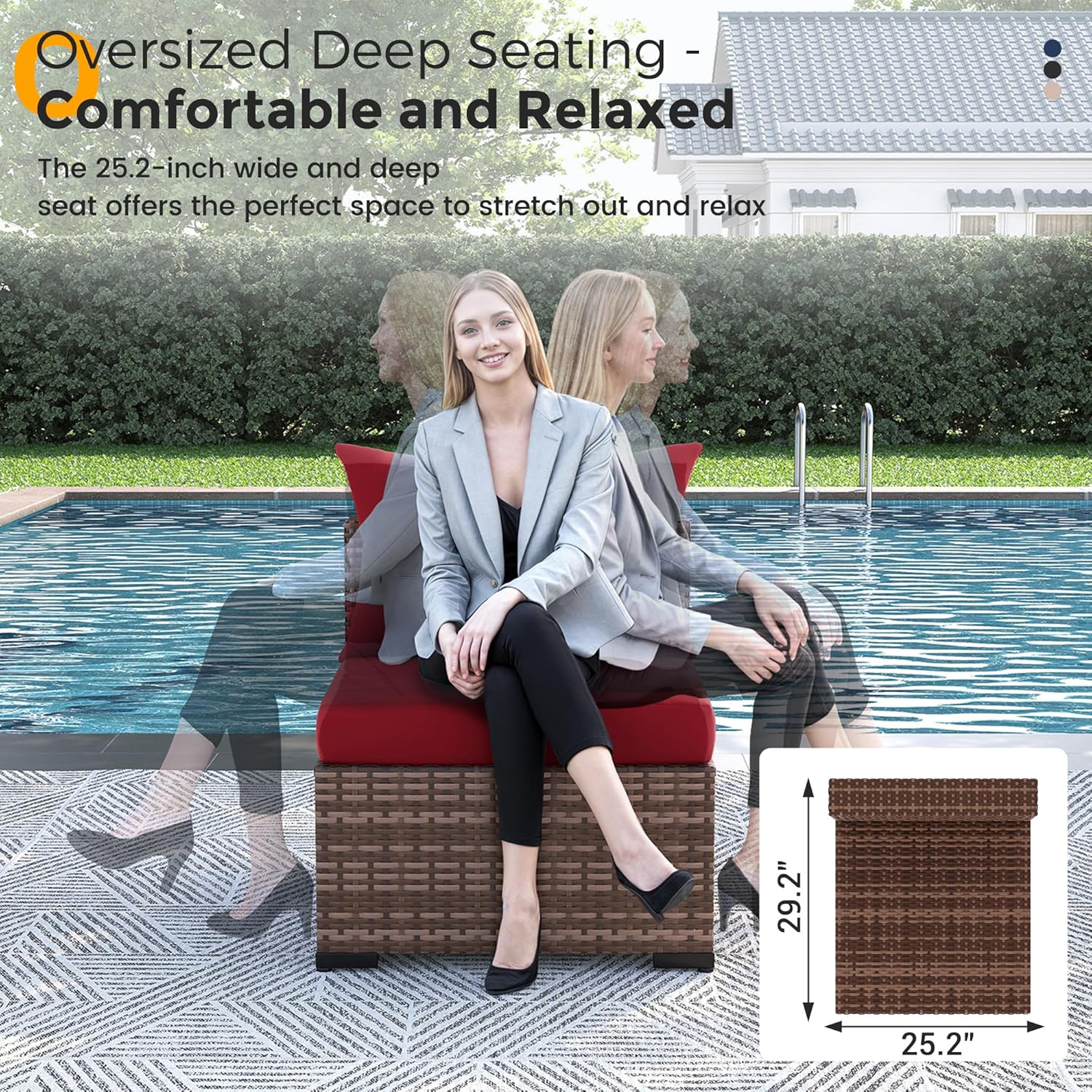 8pc All-Weather Wicker Section - Outdoor Furniture Fire Table ulasan dan harga