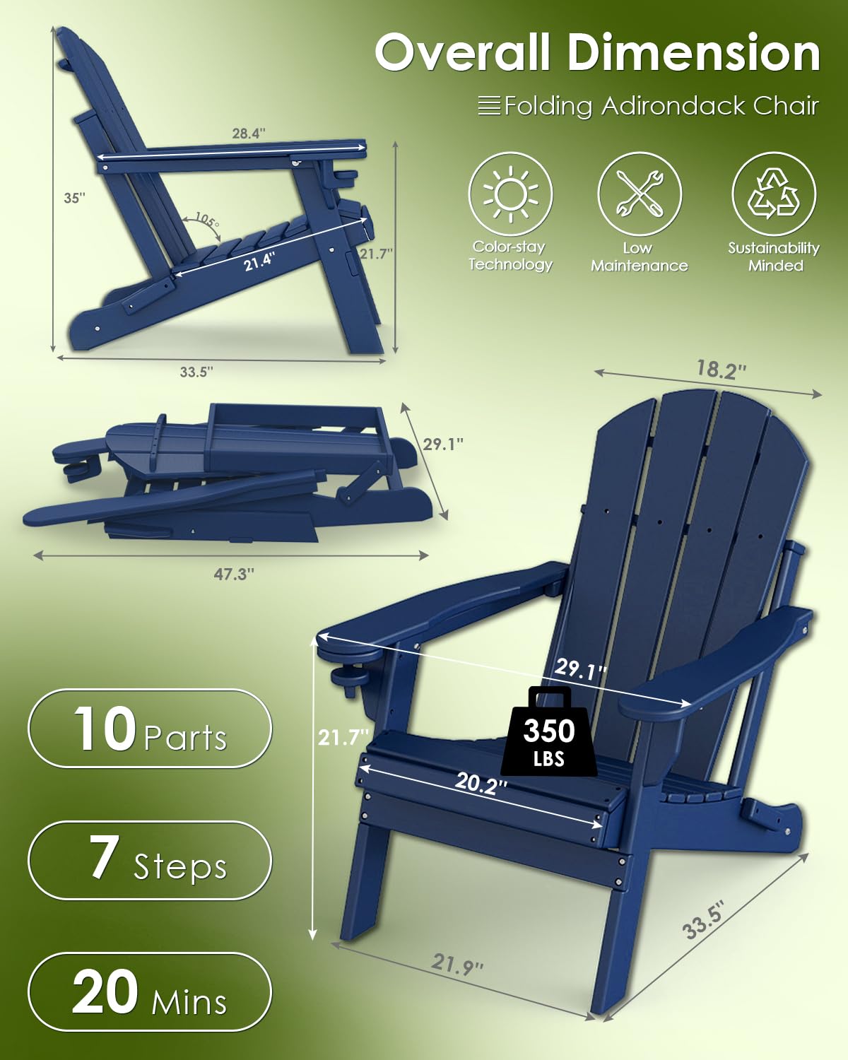 Chair Set 2, Folding All Weath - Outdoor Furniture Recliner Set ulasan dan harga