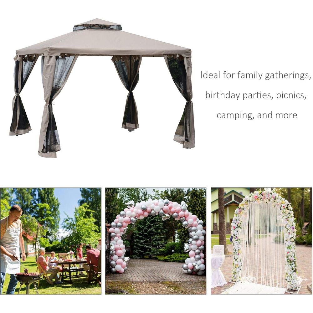9.6' x 9.6' Patio Gazebo, Outd - Outdoor Furniture For Patio ulasan dan harga