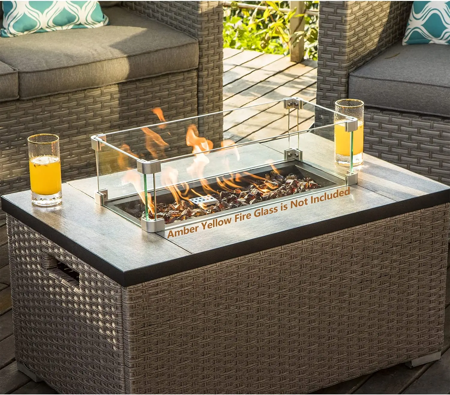 -Outdoor Furniture 5-Piece Wic - Outdoor Furniture With Fire Pit Table ulasan dan harga