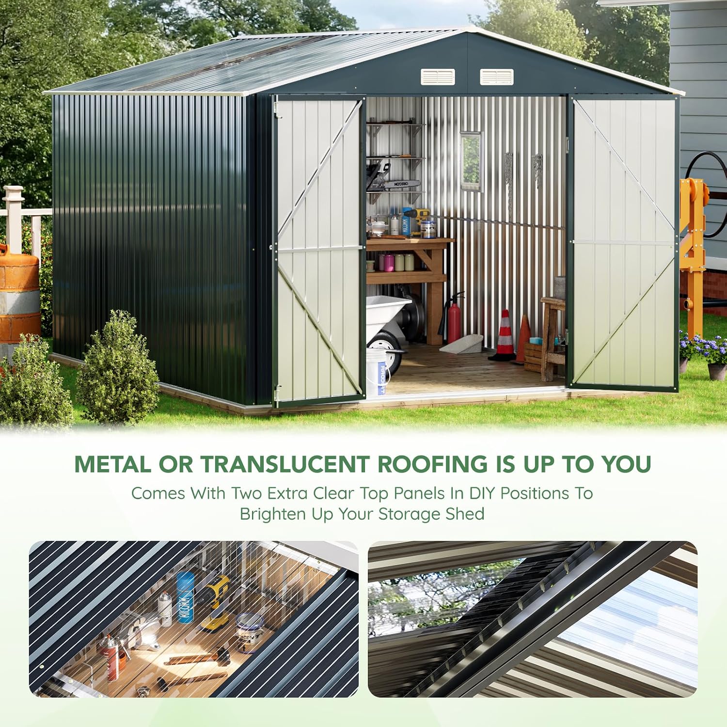 10x12X7.5FT Outdoor Steel Stor - Outdoor Furniture For Patio ulasan dan harga