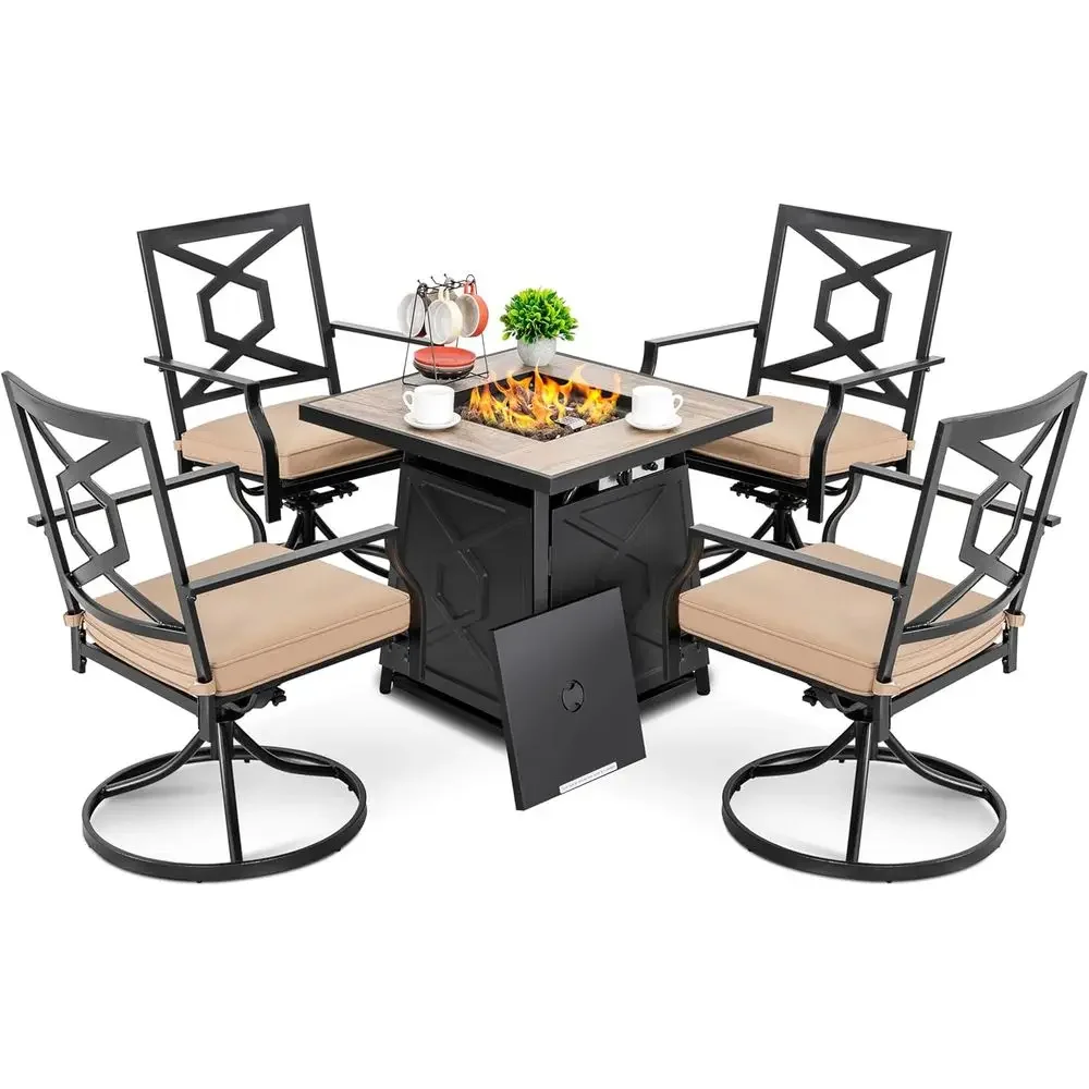 5-Piece Outdoor Patio Furnitur - Outdoor Furniture With Fire Pit Table ulasan dan harga
