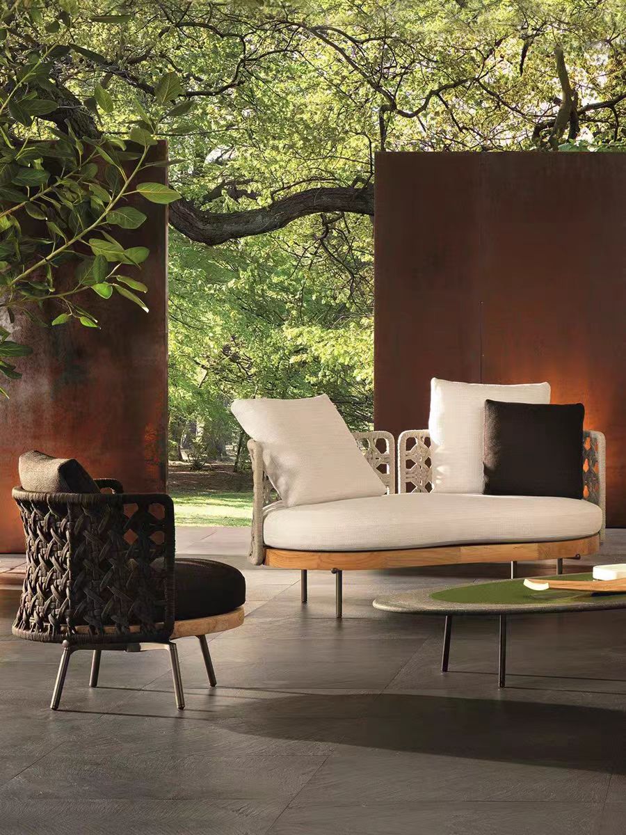 #Modern outdoor rattan teak cu - Outdoor Furniture Recliner Set ulasan dan harga